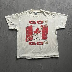 Vintage Team Canada Hockey Shirt XL White‎ 2000s Salt Lake City